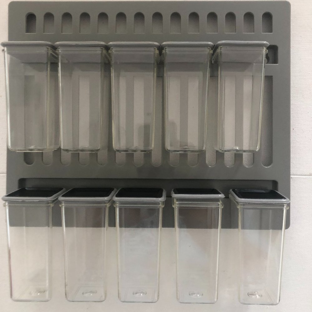 Lillian Vernon Hardware Organizer Rack w 10 Containers and Mounting Screws NIB